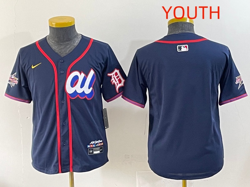 Youth  2025 Detroit Tigers blank Drak Blue All star Nike MLB Jersey style 3->youth mlb jersey->Youth Jersey